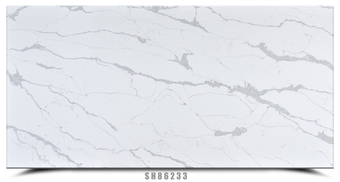 White Quartz Countertop with Gray Veining SH86233