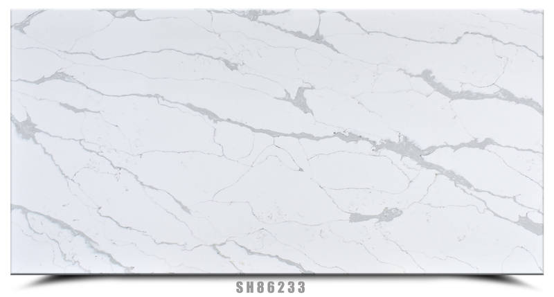 White Quartz Countertop with Gray Veining SH86233