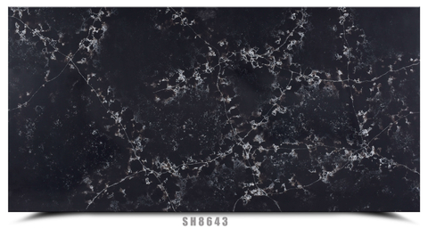 Black Quartz with Line White Veins SH8643