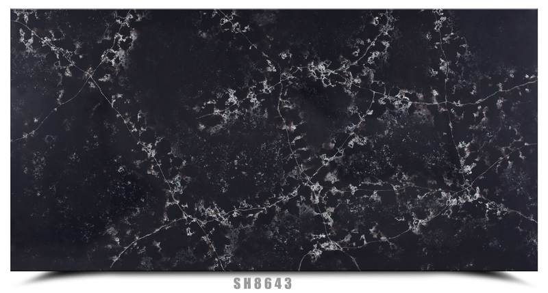 Black Quartz with Line White Veins SH8643