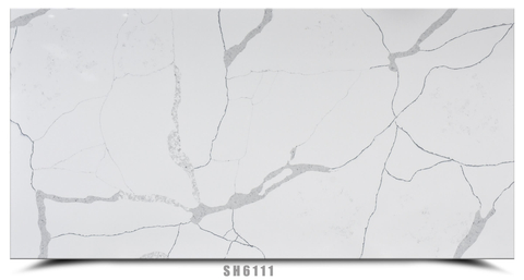 White Gray Quartz Slabs SH6111